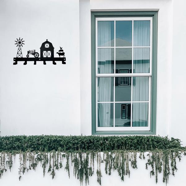 1PC，坚固的金属挂壁式储物架，带挂钩，非常适合挂外套，钥匙，毛巾等。一个多功能和实用的支架。实用钩子。（TikTok、temu下自提）-32