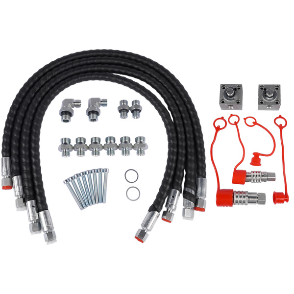 连接器套装 2 Three Way Diverter Valves w/ Quick Connects Replacement for 1-2 ton Chinese Mini Excavator-1