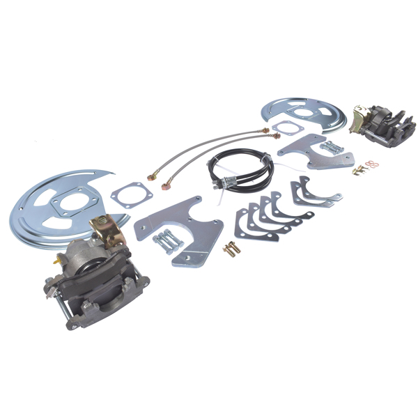 刹车盘套装 Rear Disc Brake Conversion Kit with Brake Cables Std Rotors Fit for GM A F-Body 1964-1977-4