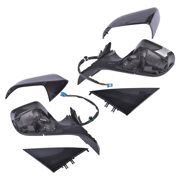 后视镜 Left Driver+Right Passenger Side Mirror Black Fit for Tesla Model 3 M3 2017-2023 EV/BEV ABS Plastic Front Heated Side View 13PIN Memory Recall Power Glass Adjusted Power Fold 51167177128-2