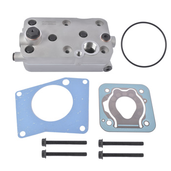 空气压缩机缸盖 Truck Air Brake Compressor Cylinder Head Silver with Valves Fit for Mercedes 0011301215 0011302615