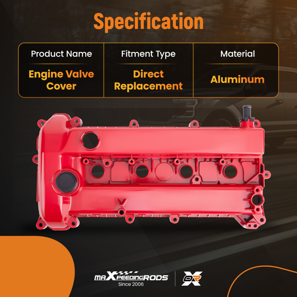 升级铝制气门盖（带垫片和螺栓）适用于马自达 3 2.0L 2.3L 2006-2009-2