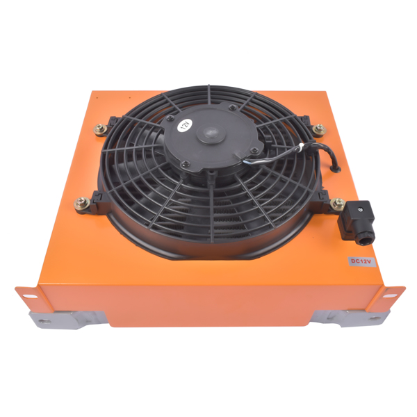 风冷式油冷却器 New DC12V AH1012T-CA Industrial Hydraulic Oil Cooler Flow Fan Radiator 100L/min-8