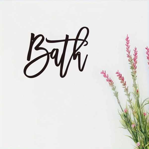 现代农家乐设计浴室标志：浴室金属字墙装饰的化妆室和浴室。这个墙壁雕塑为您的洗手间墙壁带来了优雅和永恒的吸引力，创造了一个放松和诱人的空间（TikTok、temu下自提）-29