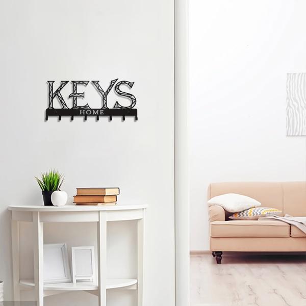 1pc金属墙安装钥匙挂钩：一个时尚的装饰墙装饰。冲孔/粘接安装存储解决方案，确保简单和整洁的关键组织（TikTok、temu下自提）-6