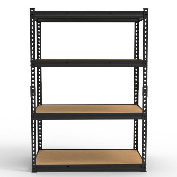 4层 可自由调节层间距 葫芦形孔位 带手套橡胶锤 展示架 铁 122*60*153.5cm 黑色铁件原木色中纤层板-8