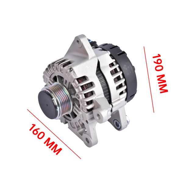 发电机 12V 150A Alternator with 6Groove Pulley Fits for Hyundai Elantra Kona Kia Seltos Soul 2.0L 2017-2021 Clockwise-4