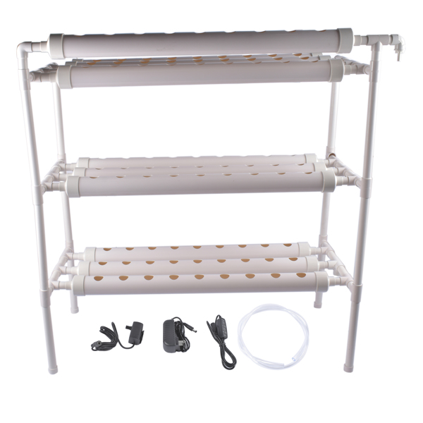 A1-落地式水培种植系统 Floor Standing Hydroponics Growing Planting System Kit, Soilless Cultivation PVC Pipes for Gardening and Planting (90 Seed Holes, White)-4