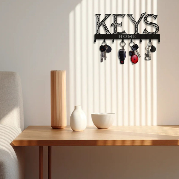 1pc金属墙安装钥匙挂钩：一个时尚的装饰墙装饰。冲孔/粘接安装存储解决方案，确保简单和整洁的关键组织（TikTok、temu下自提）-21