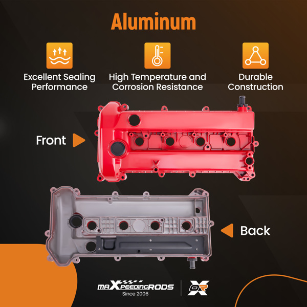 升级铝制气门盖（带垫片和螺栓）适用于马自达 3 2.0L 2.3L 2006-2009-3