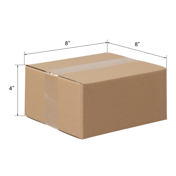 100pcs 8" x 8" x 4" （20.3x20.3x10.2cm） 厚度2.6mm 瓦楞纸箱 牛皮纸色-3