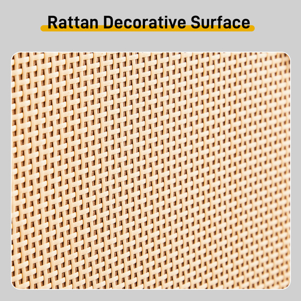 2排4个翻斗带高脚拱形藤面 鞋柜 刨花板+塑料藤 105*24*98cm 黑色框架+原木色藤面+黑色高脚 鞋柜-9