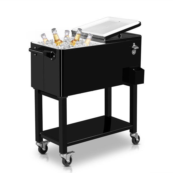 80qt 黑色 冷冻保温推车 86*39*91cm 长方形 塑料箱体 铁脚管 冷冻保温 上下可分离-31