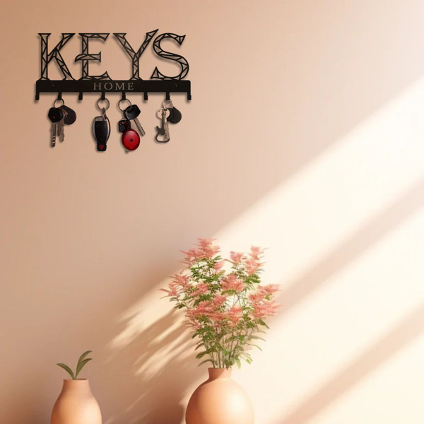 1pc金属墙安装钥匙挂钩：一个时尚的装饰墙装饰。冲孔/粘接安装存储解决方案，确保简单和整洁的关键组织（TikTok、temu下自提）-20