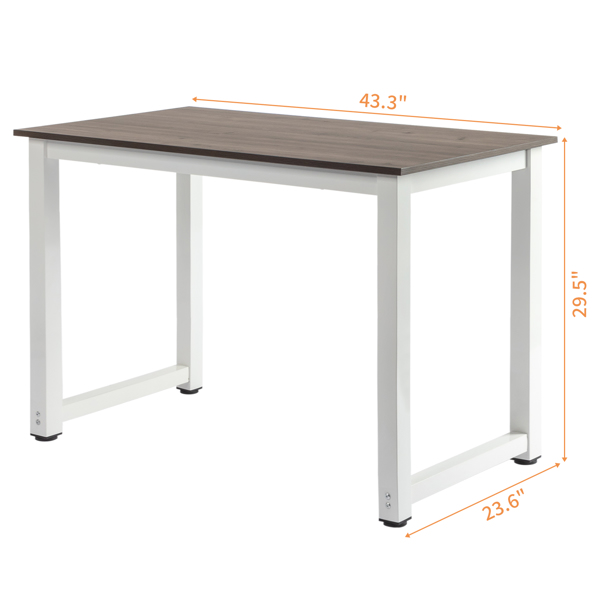 FCH 灰色桌面+白色管架 P2 刨花板贴三胺 钢脚 110cm 电脑桌-2