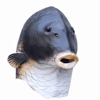  Latex -Fischmaske, Halloween gruselige Fisch -Latex -Maske Tier Vollkopfrealistische Maske mit Lüftungslöchern Cosplay -Requisite für Halloween Cosplay -Streich 