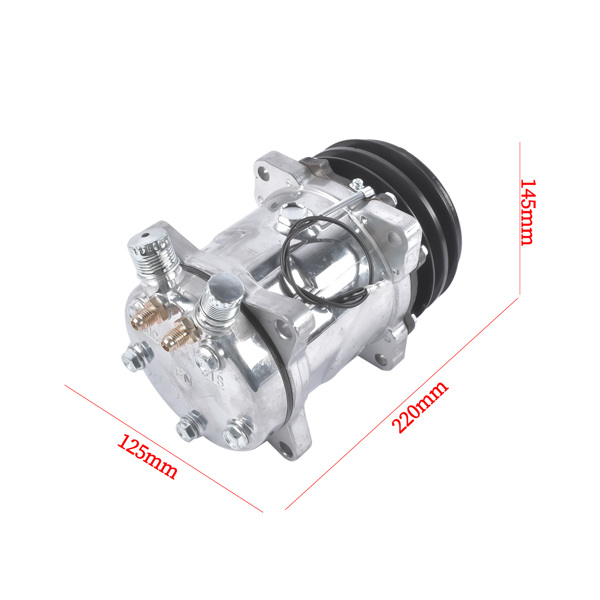 空调压缩机 12V Air Condition Compressor w/Clutch Replacement for Sanden 508 2-Groove V-Belt Pulley HC5001C-12