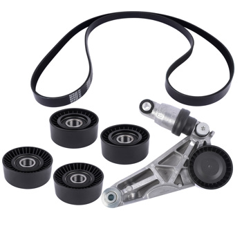 6Pcs Drive Belt Kit W/ Tensioner & Idler Pulleys For 2012-2018 Jeep Wrangler JK 3.6L 04627038AA 4627041AA 