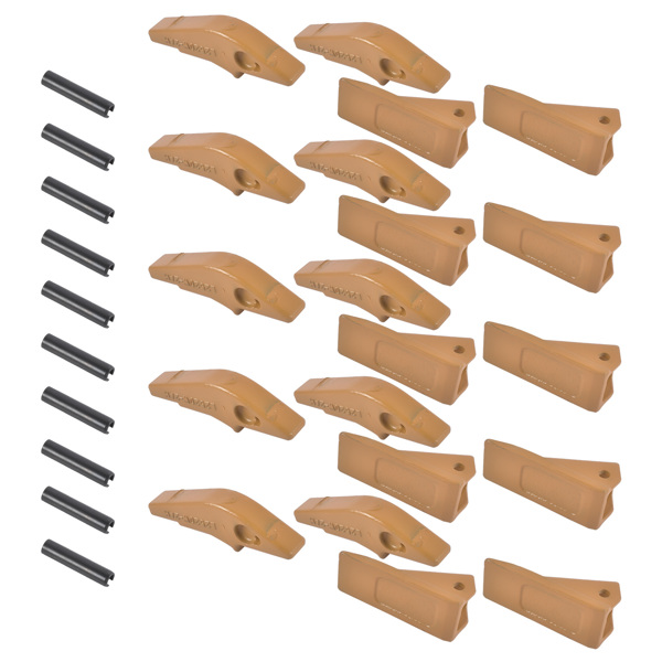 斗齿 Weld-on Flush Mount L2520N-2AH Bucket Shanks 2A Bucket Teeth with Pins Fit for Many Small Backhoe Mini Excavator and Tractor Buckets 10 Packs-5