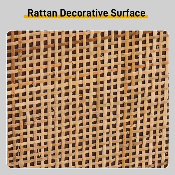 2排4个翻斗带高脚拱形藤面 鞋柜 密度板贴三胺 105*24*98cm 原木色-8
