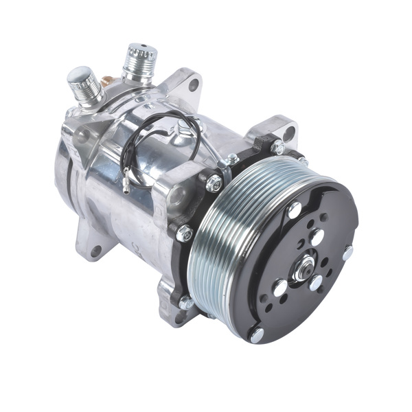 空调压缩机 12V A/C Air Conditioning Compressor w/Clutch Replacement for Sanden 508 8-Groove Serpentine Pulley HC5004C-3
