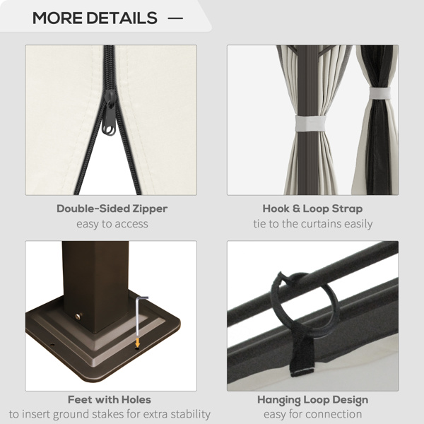 露台凉亭，室外露台凉亭 （ Amazon Shipping）（WalMart禁售）（周末不发货）-4