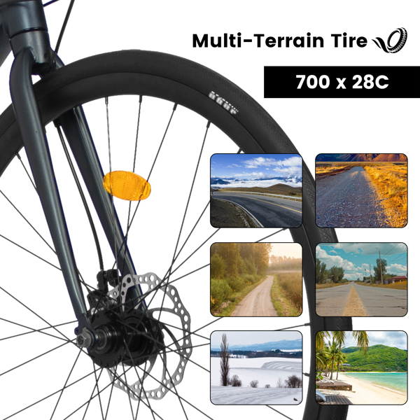 700Cx28 公路车，轻质铝合金车架，碟刹，16速，加速快，男女皆宜，高强度骑行的理想选择-9