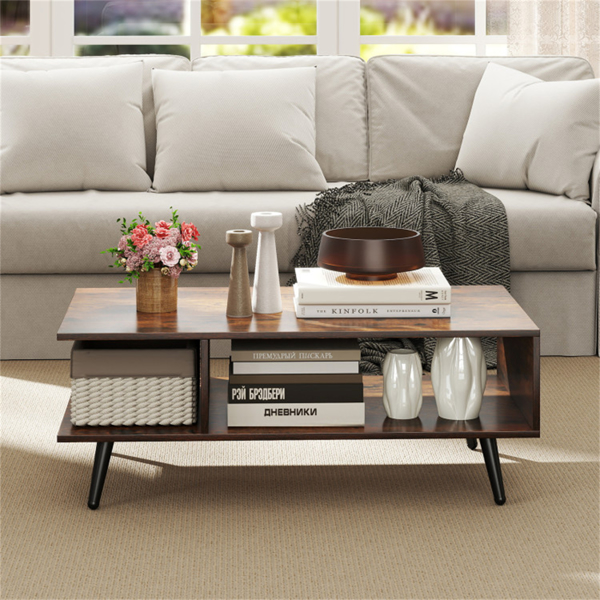 长方形咖啡桌，带2个开放式隔间 （ WALMART禁止销售）-2