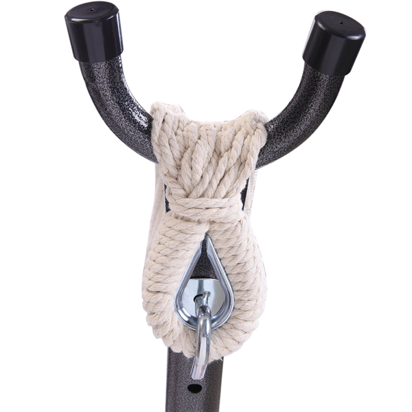 9ft 咖啡条 黑底银花架子 2*1.5m涤棉吊床 铁吊床套装 330.00lbs-9