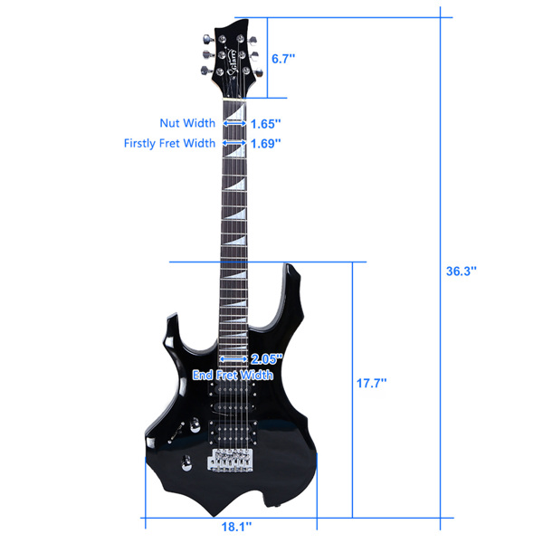 【AM不售卖】左手单摇双-单-双拾音器 黑色 火焰电吉他-12