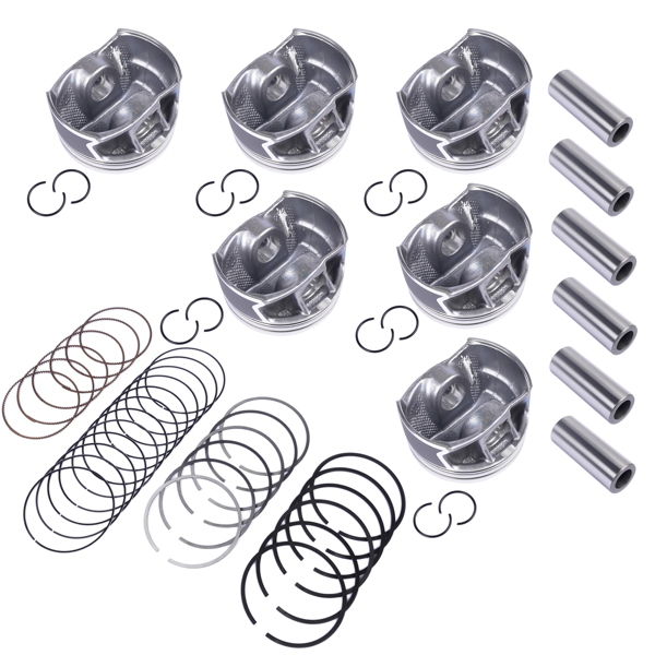 活塞环套装 6x Pistons & Rings Set STD For VW Porsche Audi S4 B9 S5 A6 A7 Q7 3.0 TFSI EA839-2