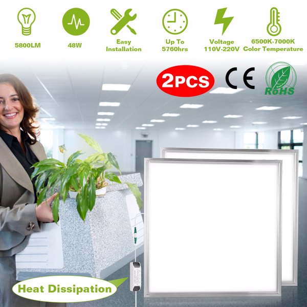 48W 2×2FT LED 面板灯 5800LM 7000K 天花板灯 150W Equivalent LED Troffer 嵌入式边缘灯-1