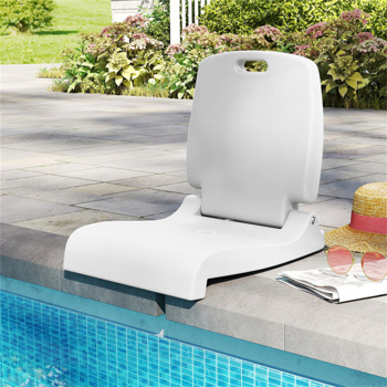 Outdoor swimming pool chairs with folding function-White