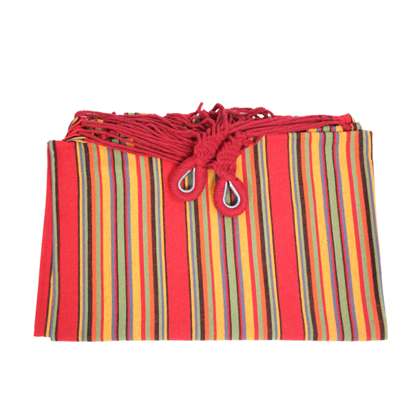 9ft 红小条 黑底银花架子 2*1.5m涤棉吊床 铁吊床套装 330.00lbs-13