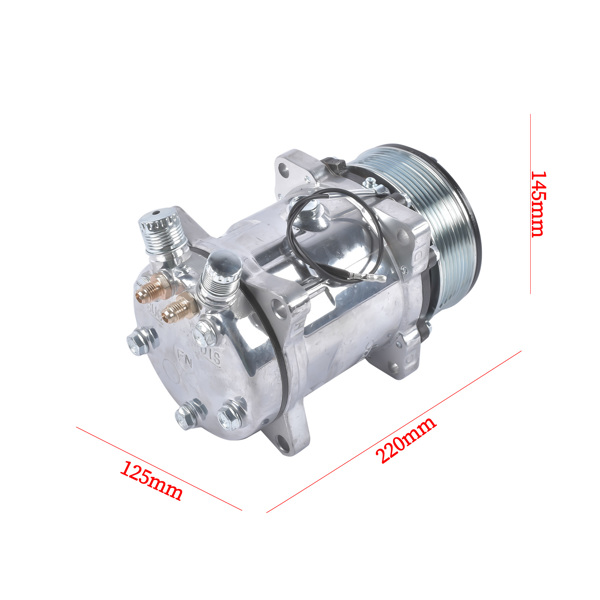 空调压缩机 12V A/C Air Conditioning Compressor w/Clutch Replacement for Sanden 508 8-Groove Serpentine Pulley HC5004C-12