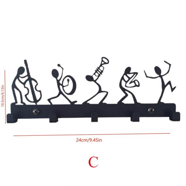 时尚1pc独特的黑色金属钥匙架，手工铁艺门厅储物柜，现代客厅装饰，乡村多钩储物柜，经久耐用的家居装饰，紧跟最新装修潮流（TikTok、temu下自提）-2