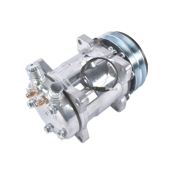 空调压缩机 A/C Compressor with Clutch w/2-Groove Pulley Replacement for Sanden 508 Style V-Belt HC5003C-2