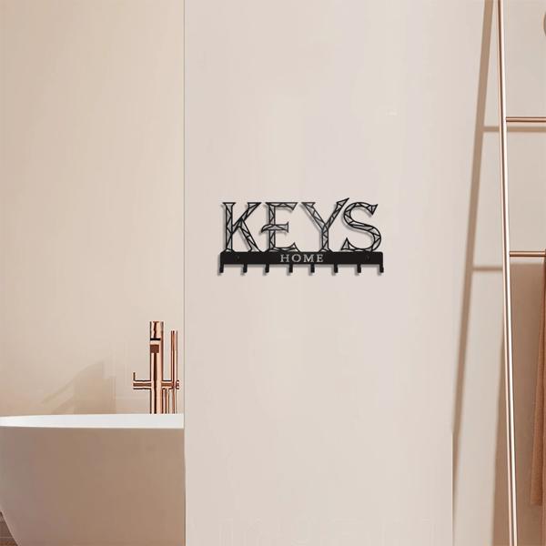 1pc金属墙安装钥匙挂钩：一个时尚的装饰墙装饰。冲孔/粘接安装存储解决方案，确保简单和整洁的关键组织（TikTok、temu下自提）-4