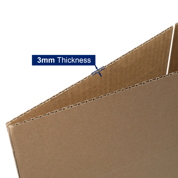 50pcs  16" x 12" x 8"（40.6x30.5x20.3cm） 厚度3mm 瓦楞纸箱 牛皮纸色-4