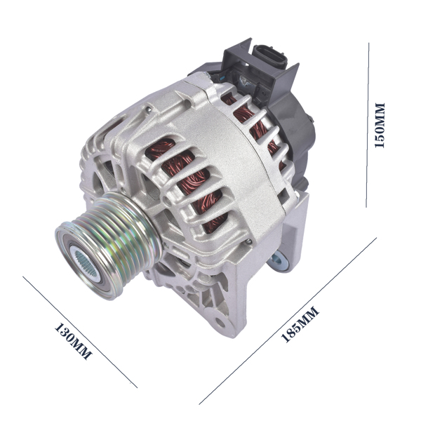 发电机 12V 110A Alternator with 6-Groove Pulley Fits for Nissan Sentra Sedan 1.8L L4 2013-2019 Clockwise Rotation 23100-3SH2B-6