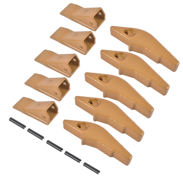 斗齿 Weld-on Flush Mount L2520N-2AH Bucket Shanks 2A Bucket Teeth with Pins 5 Packs Fit for Many Small Backhoe Mini Excavator and Tractor Buckets-4