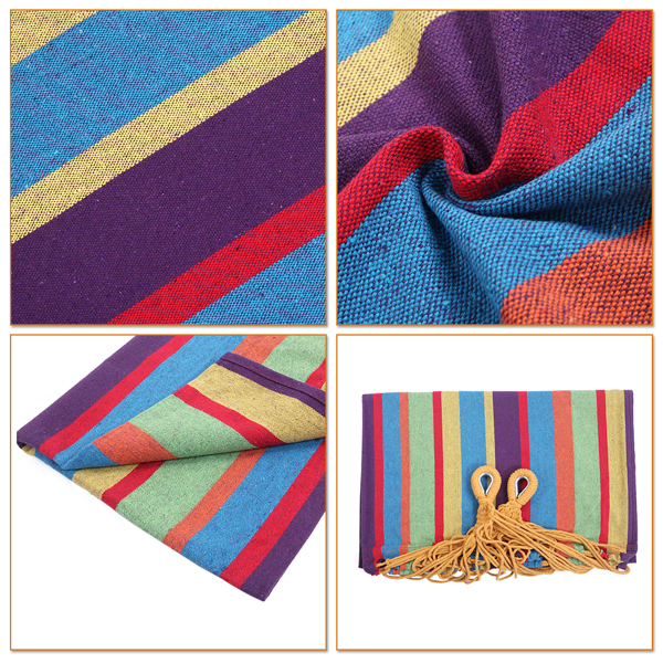 9ft 小彩条 黑底银花架子 2*1.5m涤棉吊床 铁吊床套装 330.00lbs-9