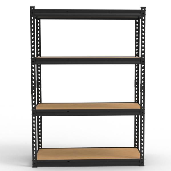 4层 可自由调节层间距 葫芦形孔位 带手套橡胶锤 展示架 铁 122*45*153.5cm 黑色铁件原木色中纤层板-20