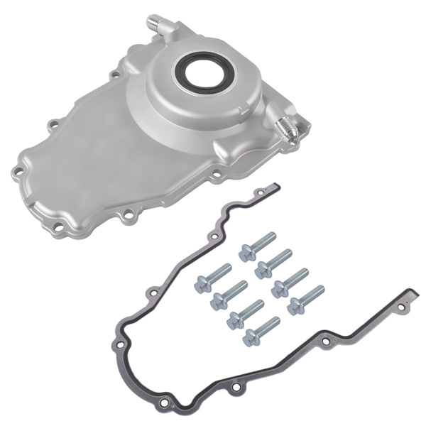 时规盖 Timing Cover w/ 10AN Turbo Oil Drain Fittings Fit for LS Gen 3 4.8L 5.3L 5.7L 6.0L-2