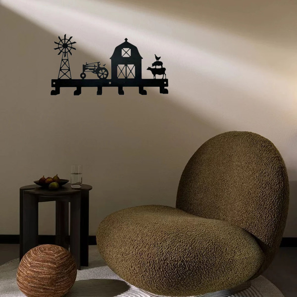 1PC，坚固的金属挂壁式储物架，带挂钩，非常适合挂外套，钥匙，毛巾等。一个多功能和实用的支架。实用钩子。（TikTok、temu下自提）-10