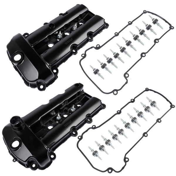 气门室盖 Pair Aluminum Engine Valve Cover Left & Right with Gasket Replacement for Jaguar S-Type 3.0L 2002-2008 C2C38781 C2S48786-1