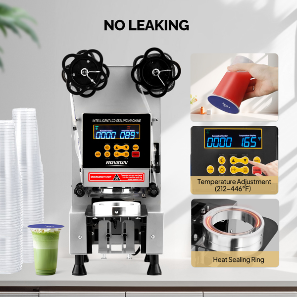 美规 DH95-2 110V 350W 商用封杯机 银色 铁烤漆 立式 电动 银色液晶款-6