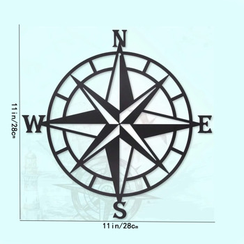 Gorgeous Black Metal Nautical Compass Wall , a Stunning Ocean - Theme Wall Hanging Art, a Stand - out Stylish Home Decor with Iron Art Silhouette, Wall Sculptures.