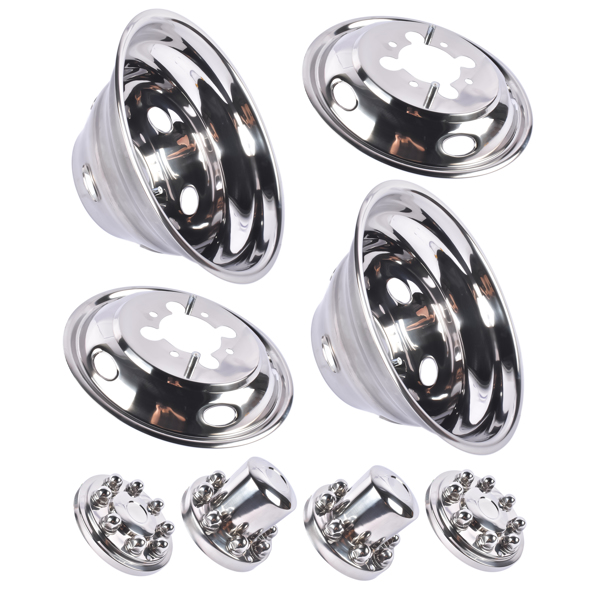 轮毂盖 Stainless Steel Dual Wheel Simulator Covers Fit for 2003-2018 Replacement for Dodge Replacement for Ram 3500 17"-4