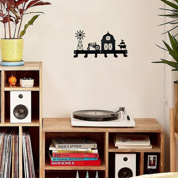 1PC，坚固的金属挂壁式储物架，带挂钩，非常适合挂外套，钥匙，毛巾等。一个多功能和实用的支架。实用钩子。（TikTok、temu下自提）-29